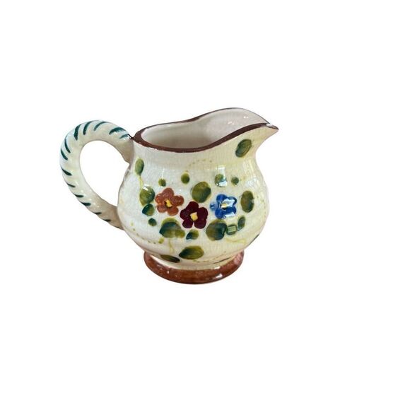 Italya Rossetti Vintage Creamer Floral Earthenware Japan Chicago Hand Painted - Picture 5 of 9